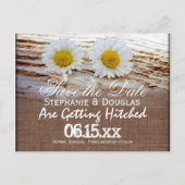 Rustic Daisies Burlap slaat de Briefkaarten Datum  (Voorkant)