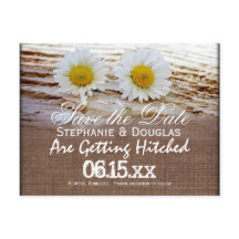 Rustic Daisies Burlap slaat de Briefkaarten Datum 