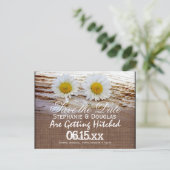 Rustic Daisies Burlap slaat de Briefkaarten Datum (Staand voorkant)