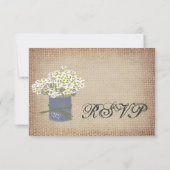 Rustic Daisies Double Hearts Wedding RSVP-kaarten RSVP Kaartje (Achterkant)