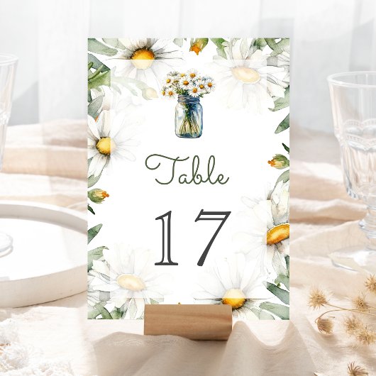 Rustic Daisies Floral Mason Jar Wedding Kaart