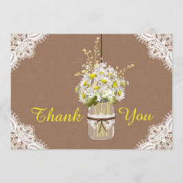 Rustic Daisies Lace Hartelijk dank Bedankkaart