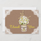 Rustic Daisies Lace Hartelijk dank Bedankkaart (Voorkant)