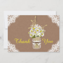 Rustic Daisies Lace Hartelijk dank Bedankkaart