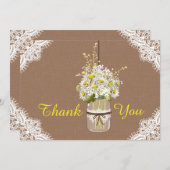 Rustic Daisies Lace Hartelijk dank Bedankkaart (Voorkant / Achterkant)