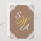 Rustic Daisies Mason Jar Lace Wedding Invitation Kaart (Achterkant)