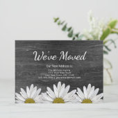 Rustic Daisies New Home Bloemen Grijs Hout Verhuiz Aankondiging (Staand voorkant)
