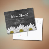 Rustic Daisies New Home Bloemen Grijs Hout Verhuiz Aankondigingskaart
