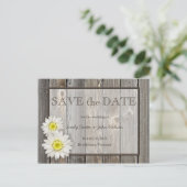 Rustic Daisies Save the Date Briefkaart (Staand voorkant)
