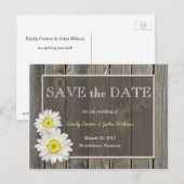 Rustic Daisies Save the Date Briefkaart (Voorkant / Achterkant)