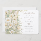Rustic Daisies Save The Date Wedding Kaart (Voorkant)