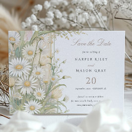 Rustic Daisies Save The Date Wedding Kaart