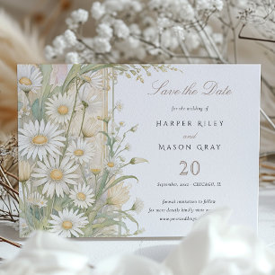 Rustic Daisies Save The Date Wedding Kaart