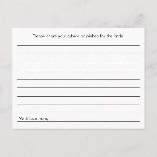 Rustic Daisies Vrijgezellenfeest Advice Kaarten (Achterkant)