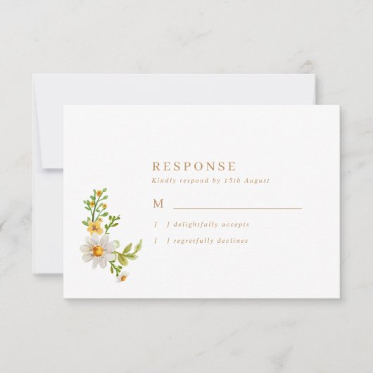 Rustic Daisies Wedding RSVP Kaartje (Voorkant)