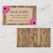 Rustic Daisy Baby shower Boek Raffle Tickets Informatiekaartje (Voorkant / Achterkant)