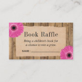 Rustic Daisy Baby shower Boek Raffle Tickets Informatiekaartje (Voorkant)