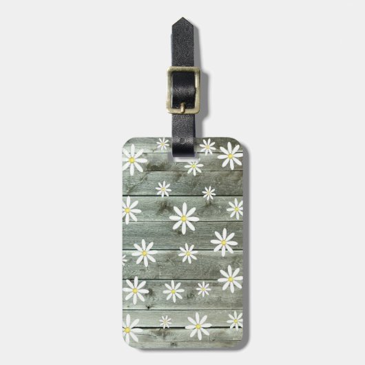 Rustic Daisy Barn board Bagagelabel (Voorkant verticaal)