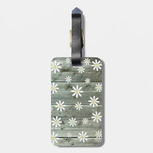 Rustic Daisy Barn board Bagagelabel (Achterkant verticaal)