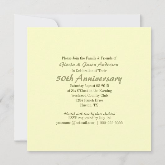 rustic daisy barn land 50ste trouwdag kaart (Achterkant)