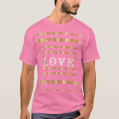 Rustic Daisy Bloemen Patroon Roze Liefde T-shirt (Voorkant)