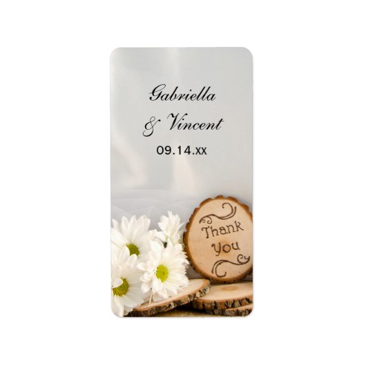 Rustic Daisy Bossen Weddenschap Etiket (Voorkant)