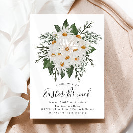 Rustic Daisy Bouquet Easter Brunch Kaart
