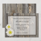 Rustic Daisy Bridal Shower Invitations Kaart (Voorkant / Achterkant)
