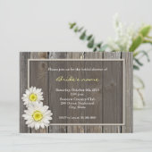 Rustic Daisy Bridal Shower Invitations Kaart (Staand voorkant)