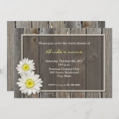 Rustic Daisy Bridal Shower Invitations Kaart (Voorkant / Achterkant)