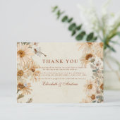 Rustic Daisy Cowgirl Boots Wedding Bedankkaart (Staand voorkant)