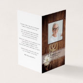 Rustic Daisy en Horse Bit Funeral Memorial Gebed Visitekaartje (Buitenkant)