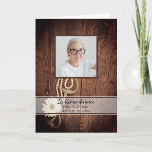 Rustic Daisy en Horse Bit Westerne begrafenisdiens Programma (Voorkant)