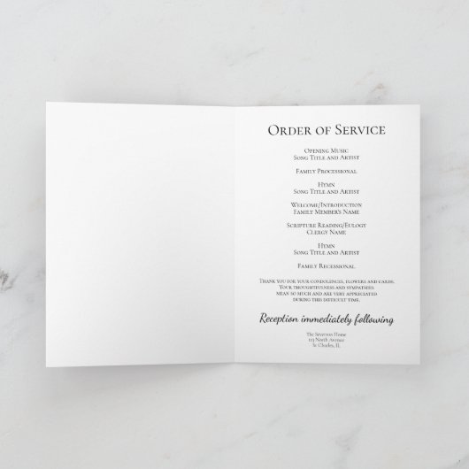 Rustic Daisy en Horse Bit Westerne begrafenisdiens Programma (Binnen)