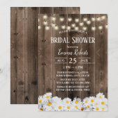 Rustic Daisy Floral Barn Wood Vrijgezellenfeest Kaart (Voorkant / Achterkant)