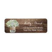 Rustic Daisy Floral Mason Jar Country Weddenschap Etiket (Voorkant)