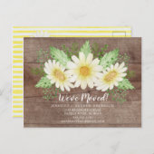 Rustic Daisy Floral Moving Announcement Aankondigingskaart (Voorkant / Achterkant)