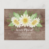 Rustic Daisy Floral Moving Announcement Aankondigingskaart (Voorkant)