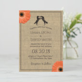 Rustic Daisy Floral  paardenhuwelijk Kaart (Staand voorkant)
