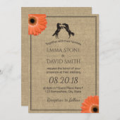 Rustic Daisy Floral  paardenhuwelijk Kaart (Voorkant / Achterkant)