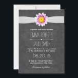 Rustic Daisy Flower Chalkboard Wedding Invitations Kaart<br><div class="desc">Rustic Daisy Flower Chalkboard Wedding Invitations.</div>