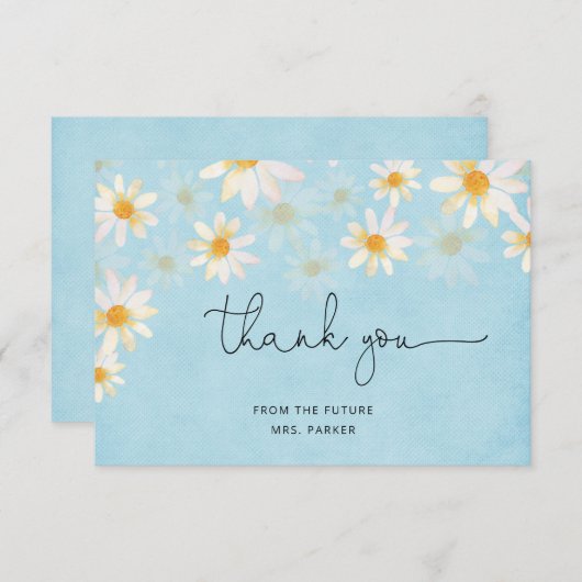 Rustic Daisy Flower Dank je Kaart (Voorkant / Achterkant)