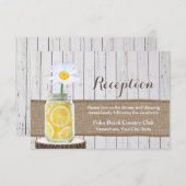 Rustic Daisy Flower & Mason Jar Wedding Reception Informatiekaartje (Voorkant / Achterkant)