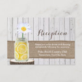 Rustic Daisy Flower & Mason Jar Wedding Reception Informatiekaartje (Voorkant)