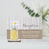 Rustic Daisy Flower & Mason Jar Wedding Reception Informatiekaartje (Staand voorkant)
