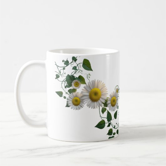 Rustic Daisy Green Ivy Botanical Classic Mug Koffiemok (Links)