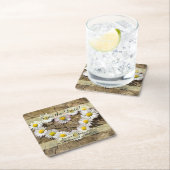 Rustic Daisy Heart Bewaar de datum Kartonnen Onderzetters (Insitu)