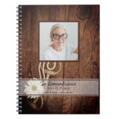 Rustic Daisy Horse Bit Funeral Memorial Gastboek Notitieboek (Voorkant)