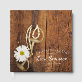 Rustic Daisy Horse Bit Viering van het Leven Gastenboek (Voorkant)
