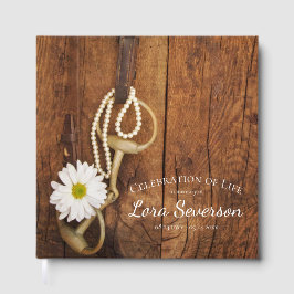 Rustic Daisy Horse Bit Viering van het Leven Gastenboek